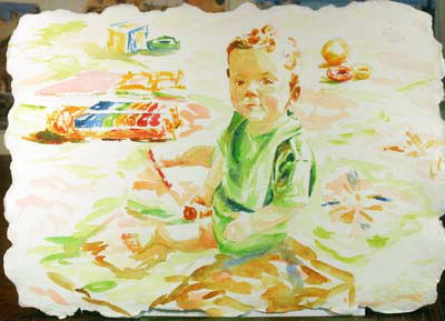 Boy's Portrait on Rug Painting Tutorial 3