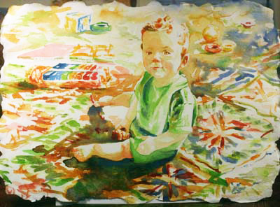 Boy's Portrait on Rug Painting Tutorial 4