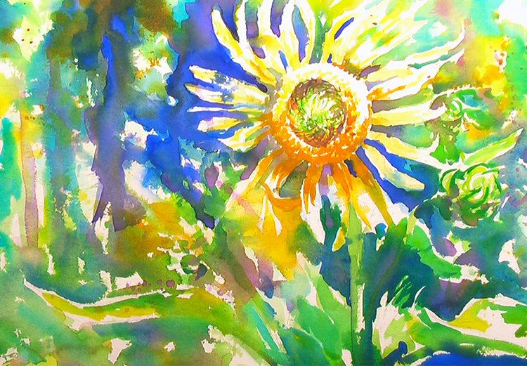 Sunflower Watercolor Painting Tutorial 6