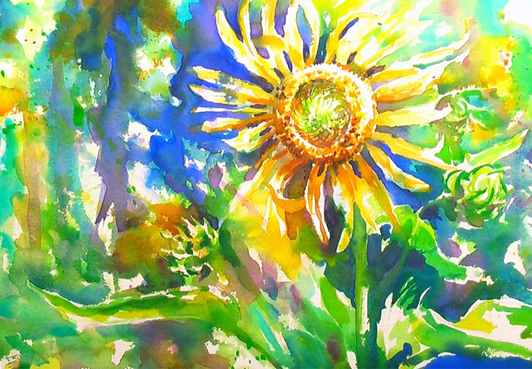 Sunflower Watercolor Painting Tutorial 7