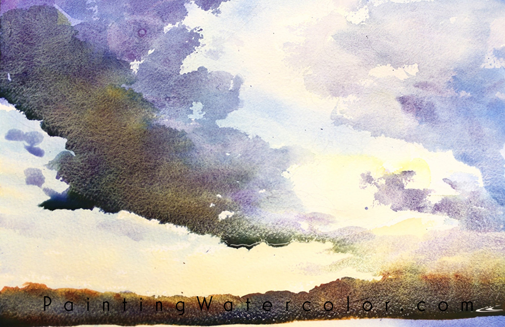 Sunset Clouds Watercolor Painting Tutorial