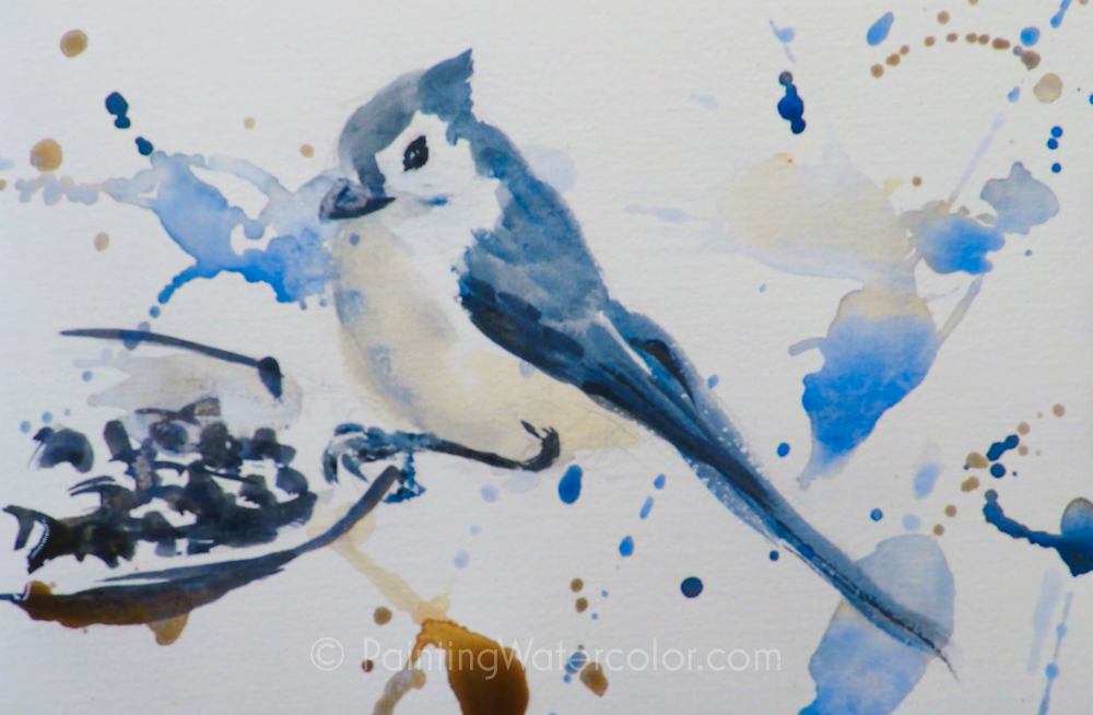 Backyard Bird Sketch, Tufted Titmouse Painting Tutorial 4