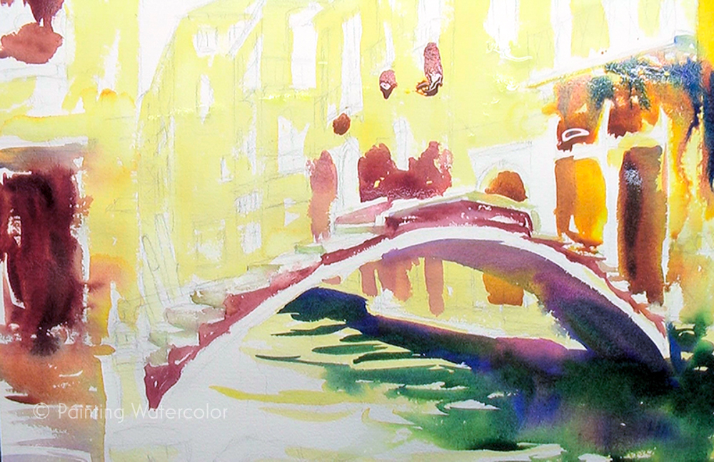 Painting a Venice Bridge Painting Tutorial 4