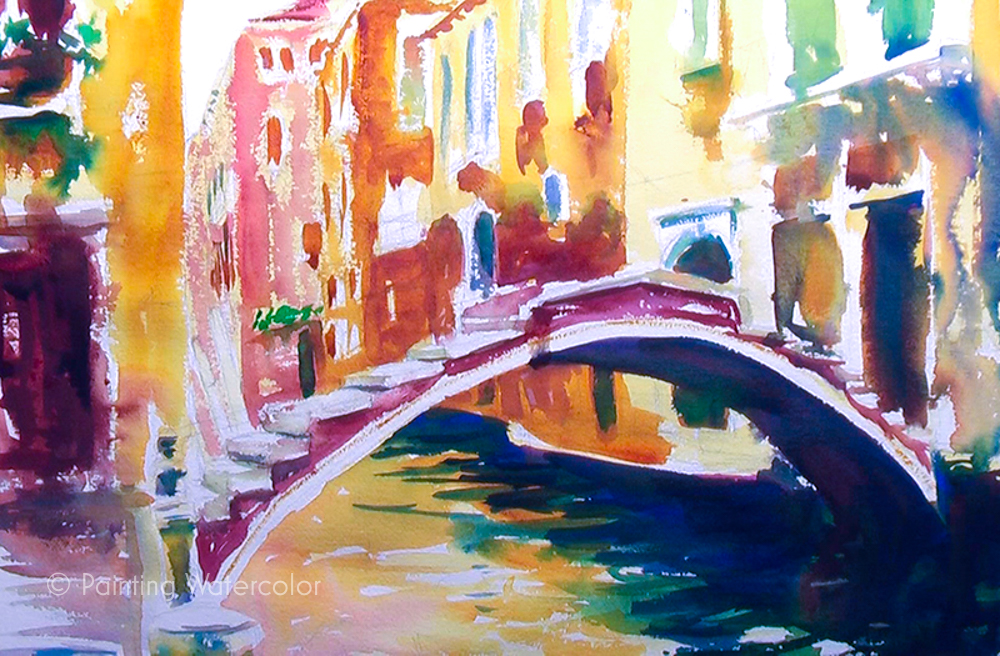 Painting a Venice Bridge Watercolor Painting Tutorial 6