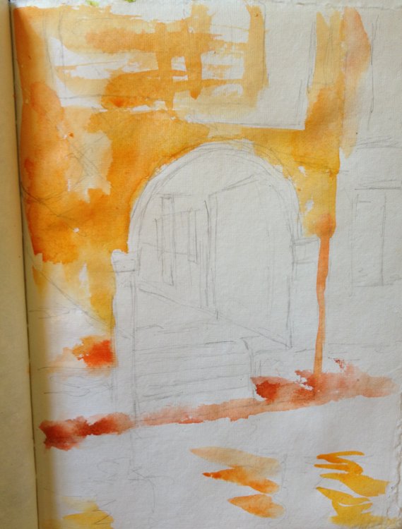 Venice Doorway Sketch Watercolor Painting Lesson 1