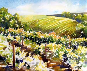 Sonoma Vineyard Watercolor Painting Tutorial 6