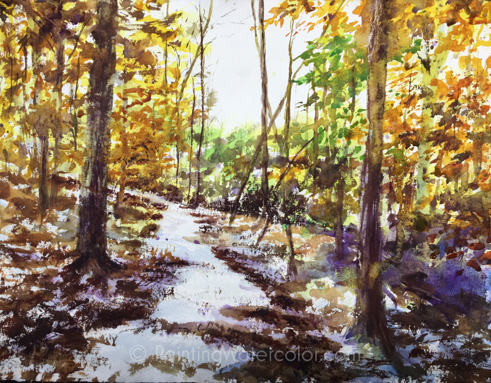 Woods Path Painting Tutorial Watercolor Painting Tutorial 6
