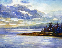 Schoodic, Maine watercolor painting