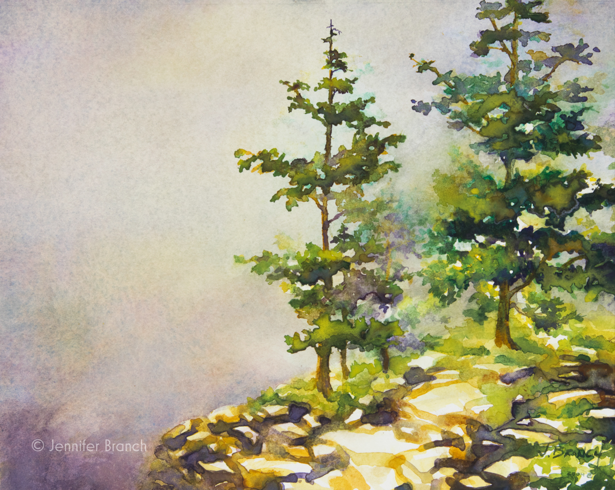 Acadia Pines Tutorial Watercolor Painting tutorial