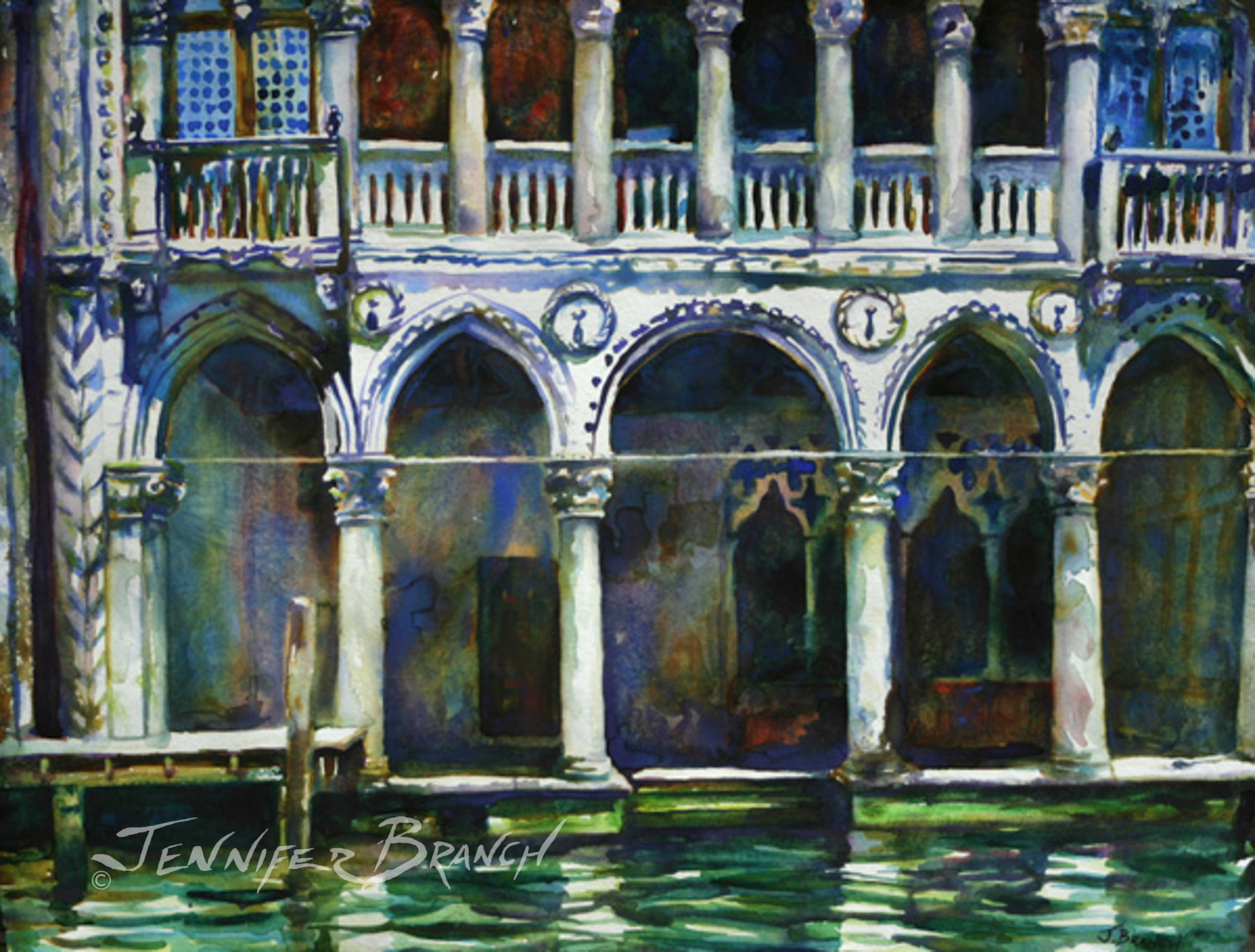 Grand Canal Venice watercolor painting by Jennifer Branch.