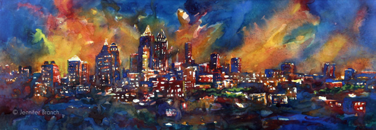 atlanta skyline painting by Jennifer Branch.