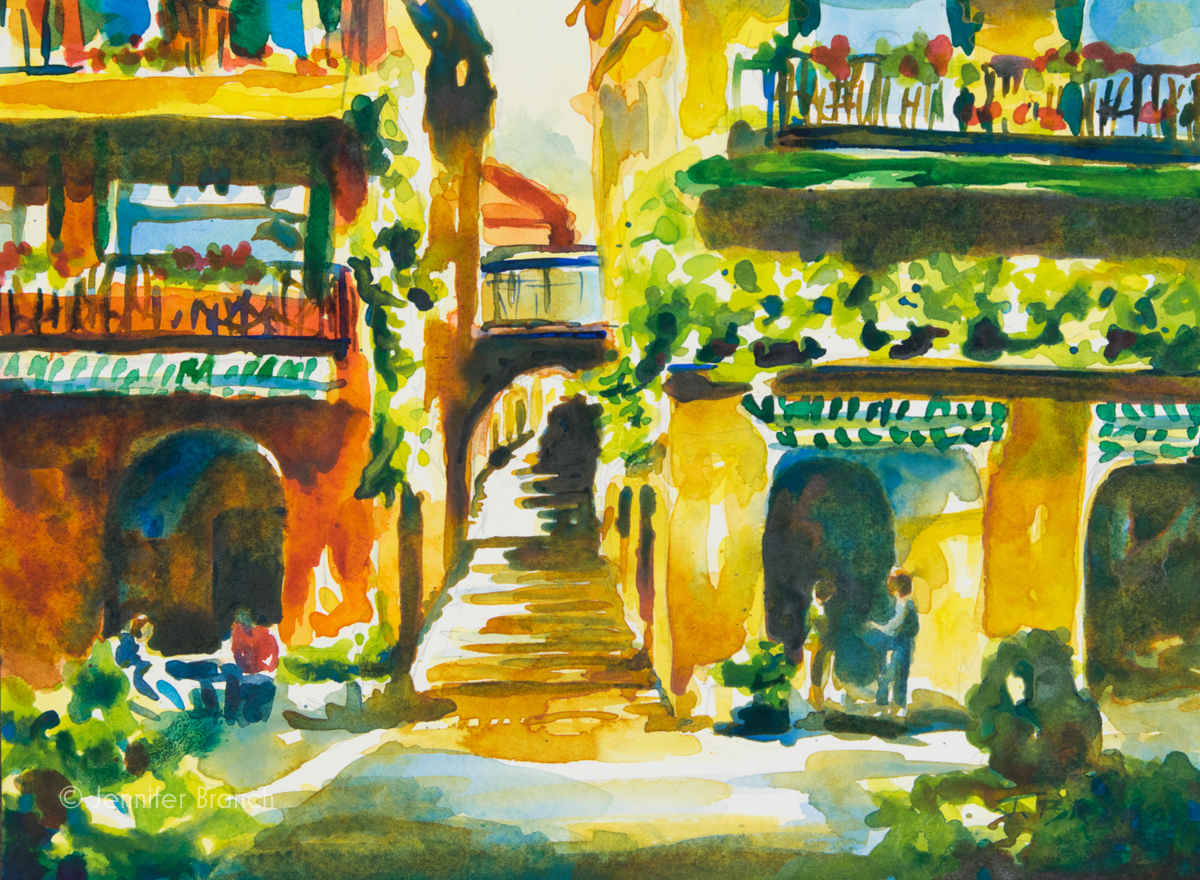 Bellagio, Italy Watercolor Painting tutorial