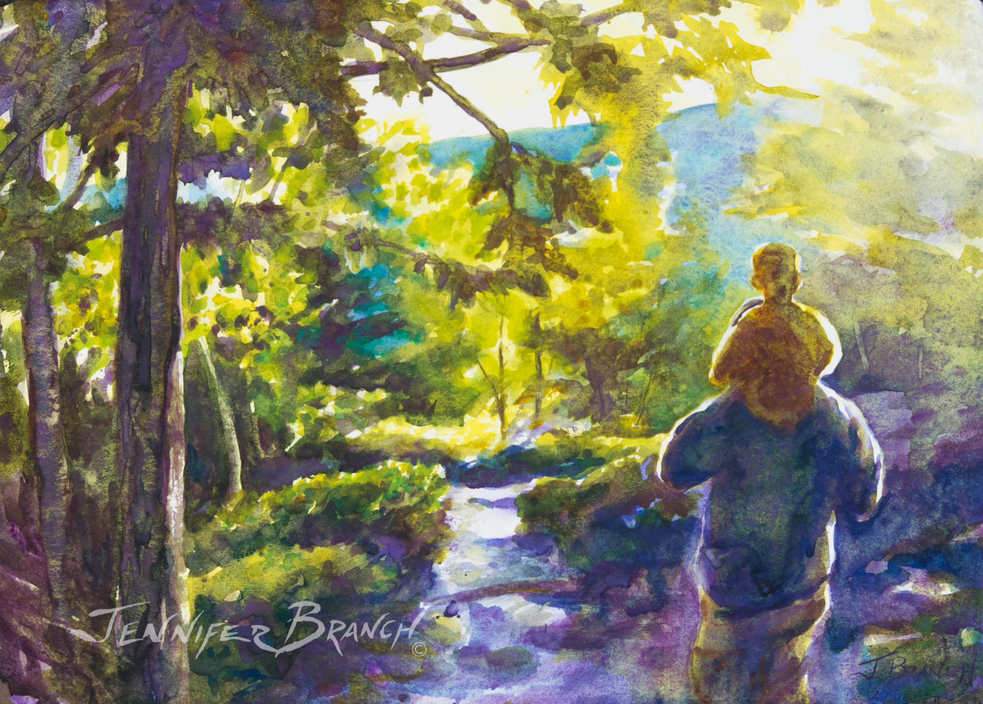 Maine Path watercolor painting lesson by Jennifer Branch