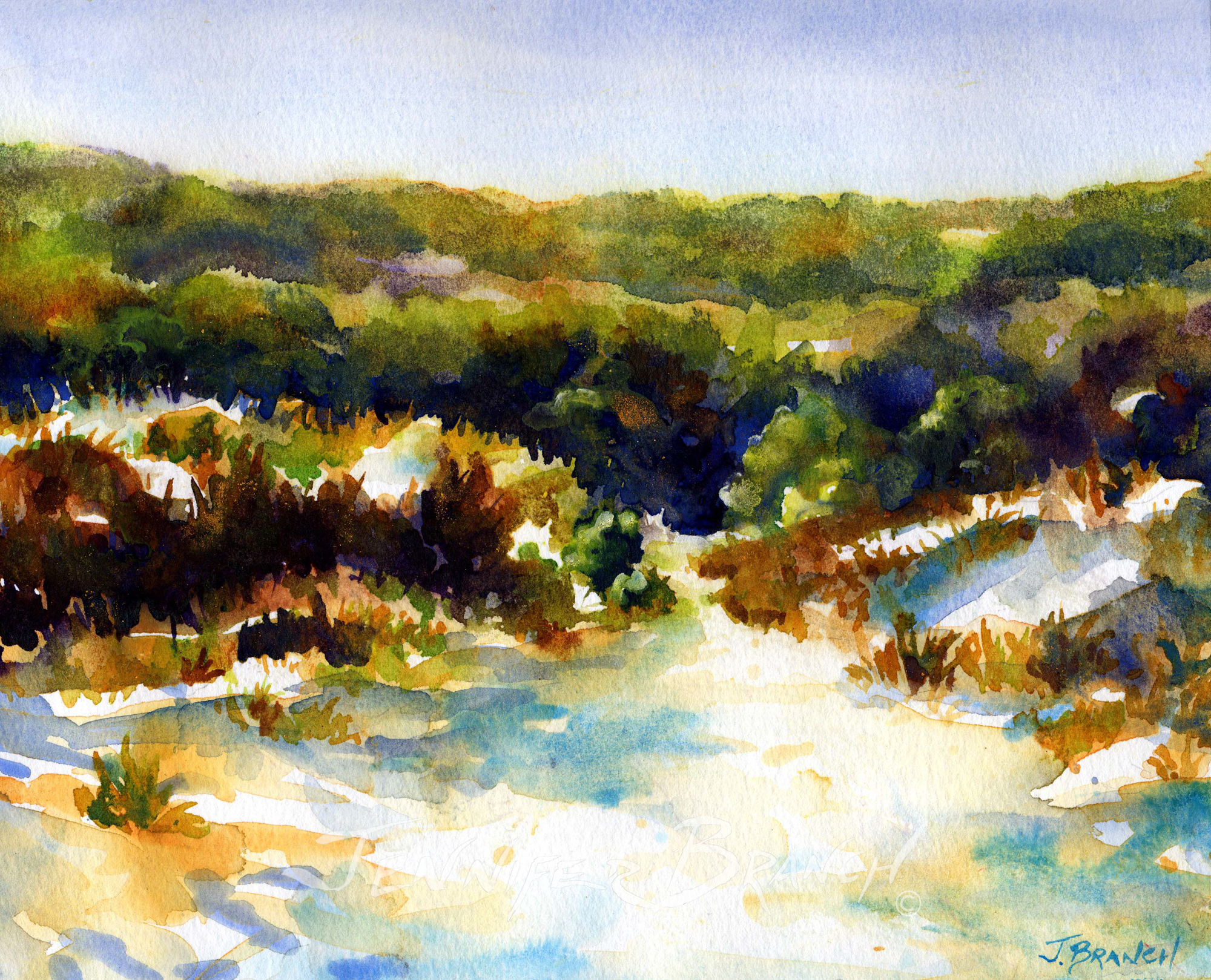 Beach Path watercolor painting