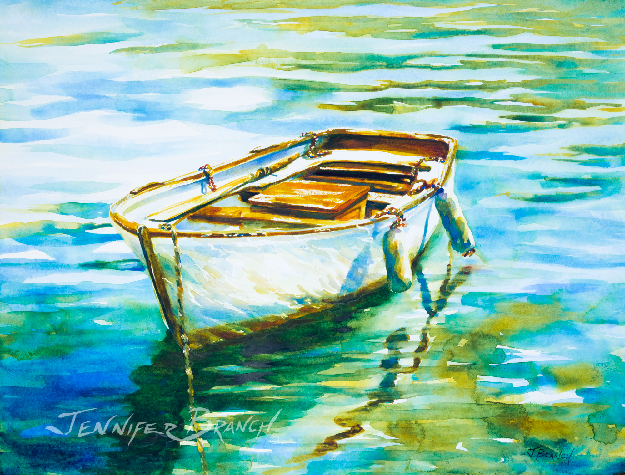 Portofino watercolor painting by Jennifer Branch