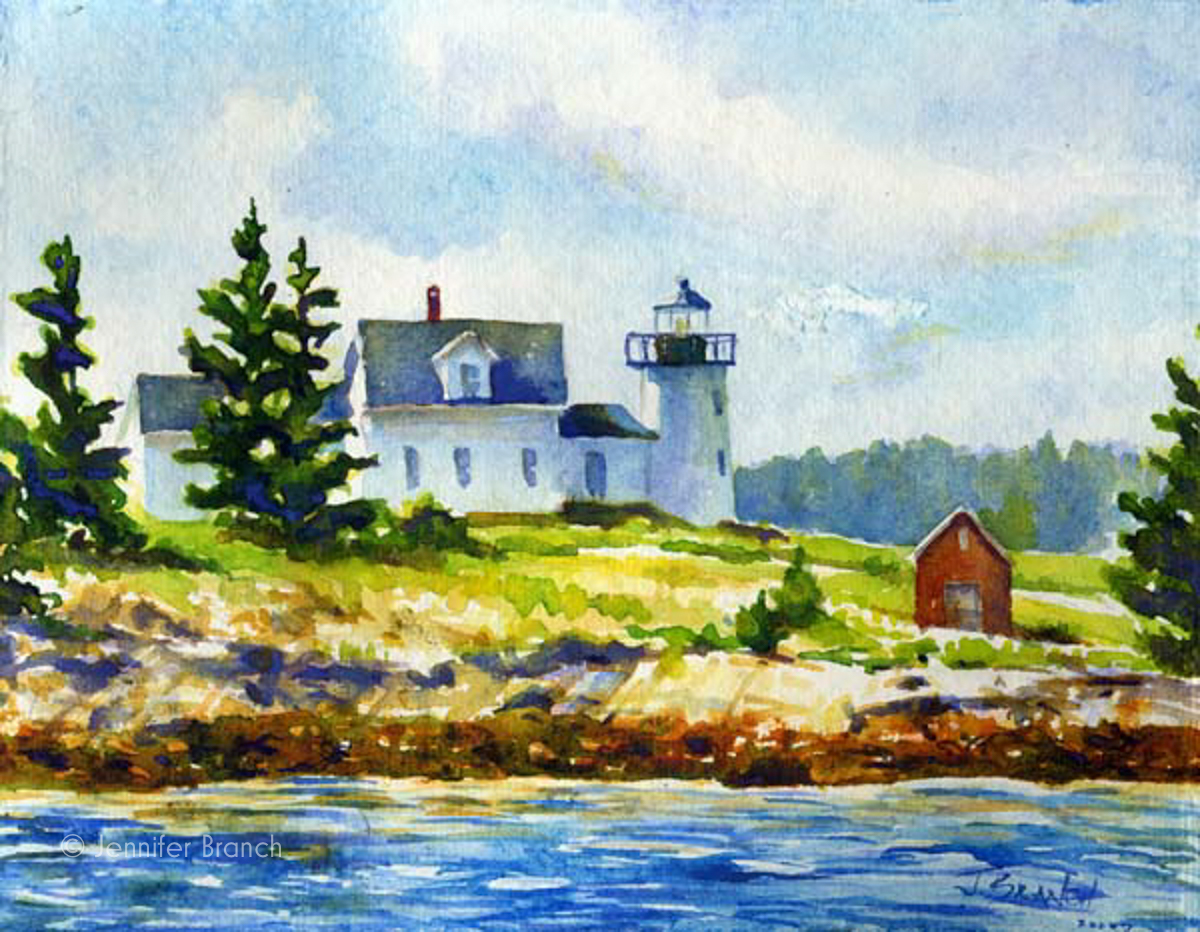 lighthouse painting by Jennifer Branch