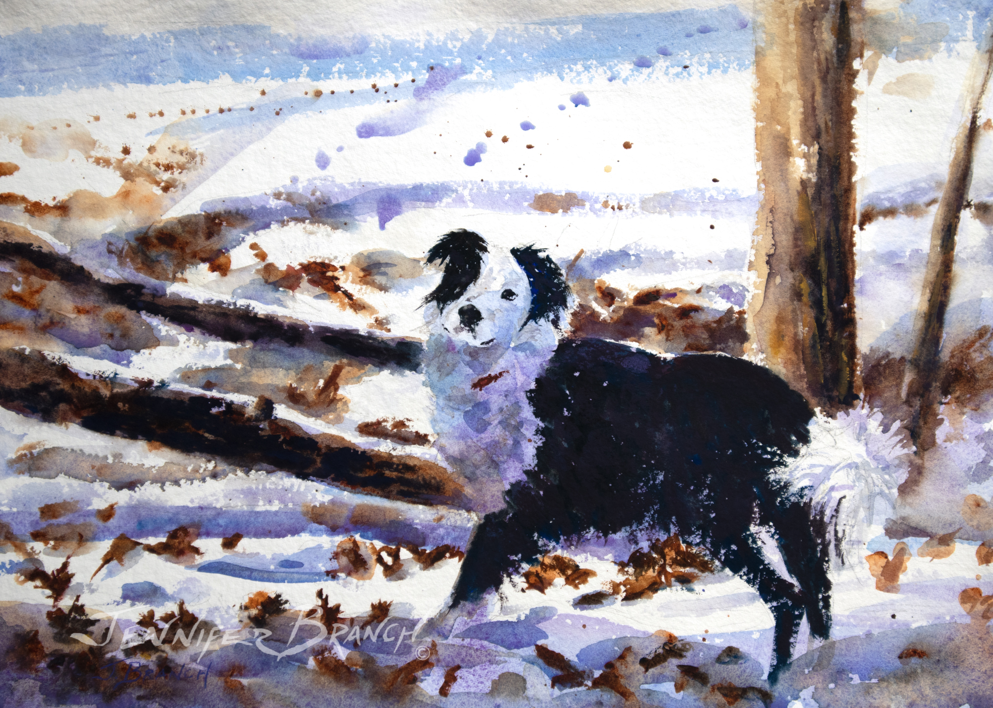 Snow Dog Painting Tutorial watercolor painting tutorial