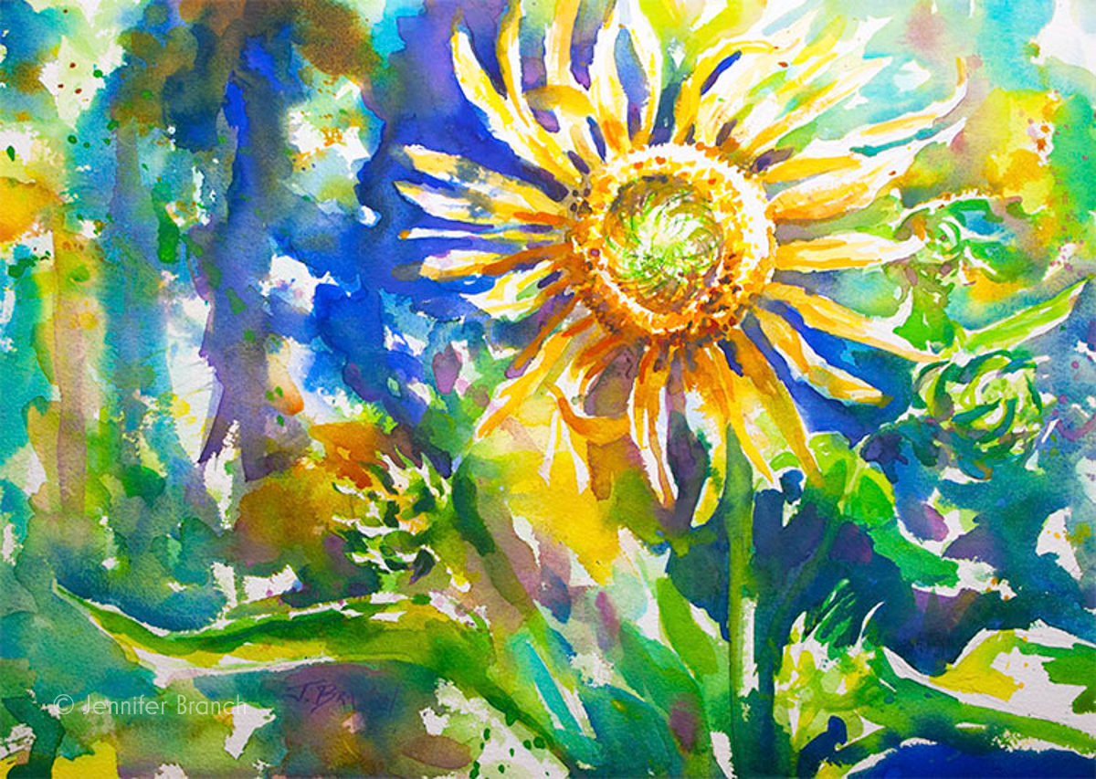 Sunflower watercolor painting tutorial