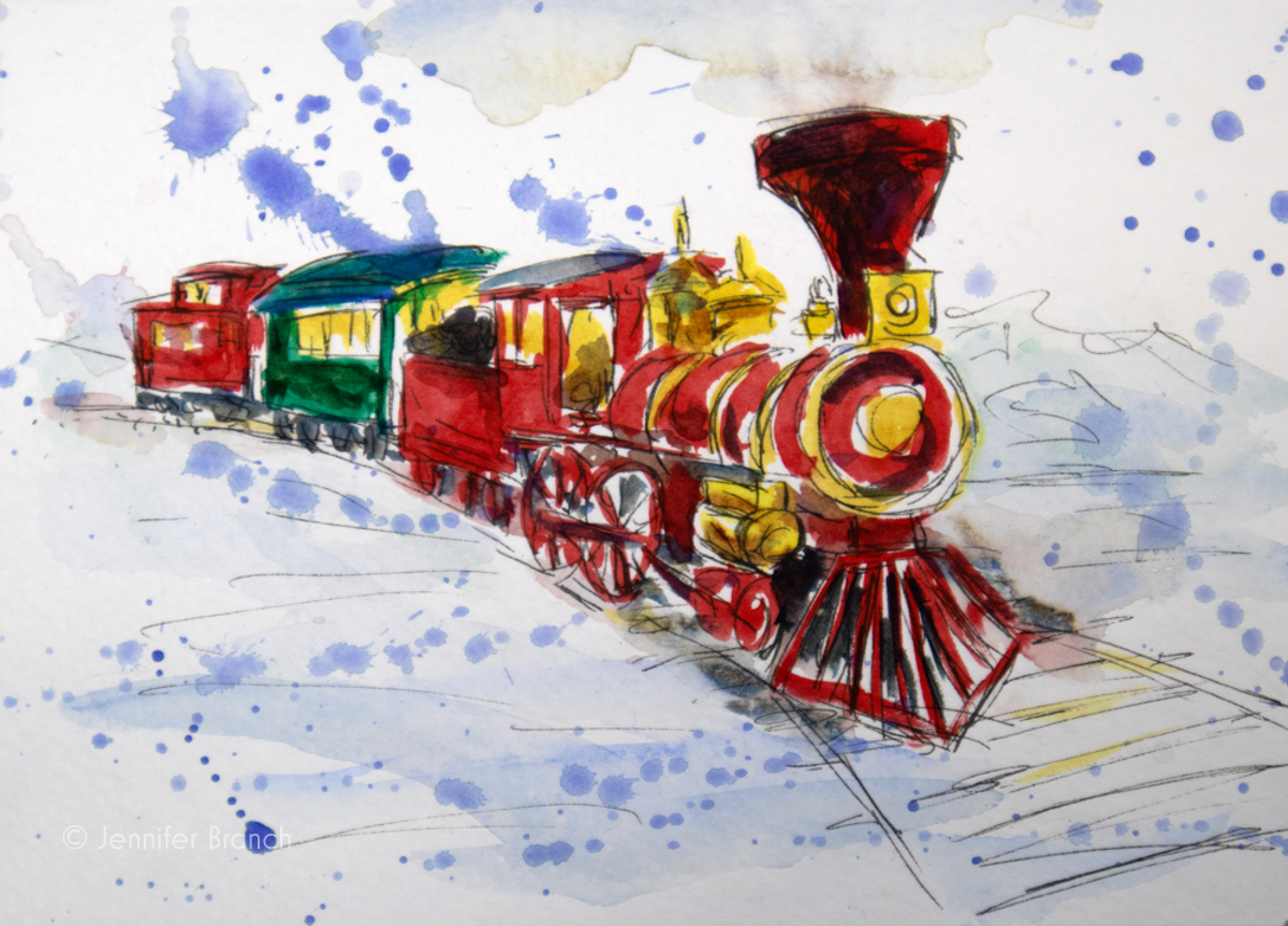 12 Days of Christmas Cards, Train by Jennifer Branch