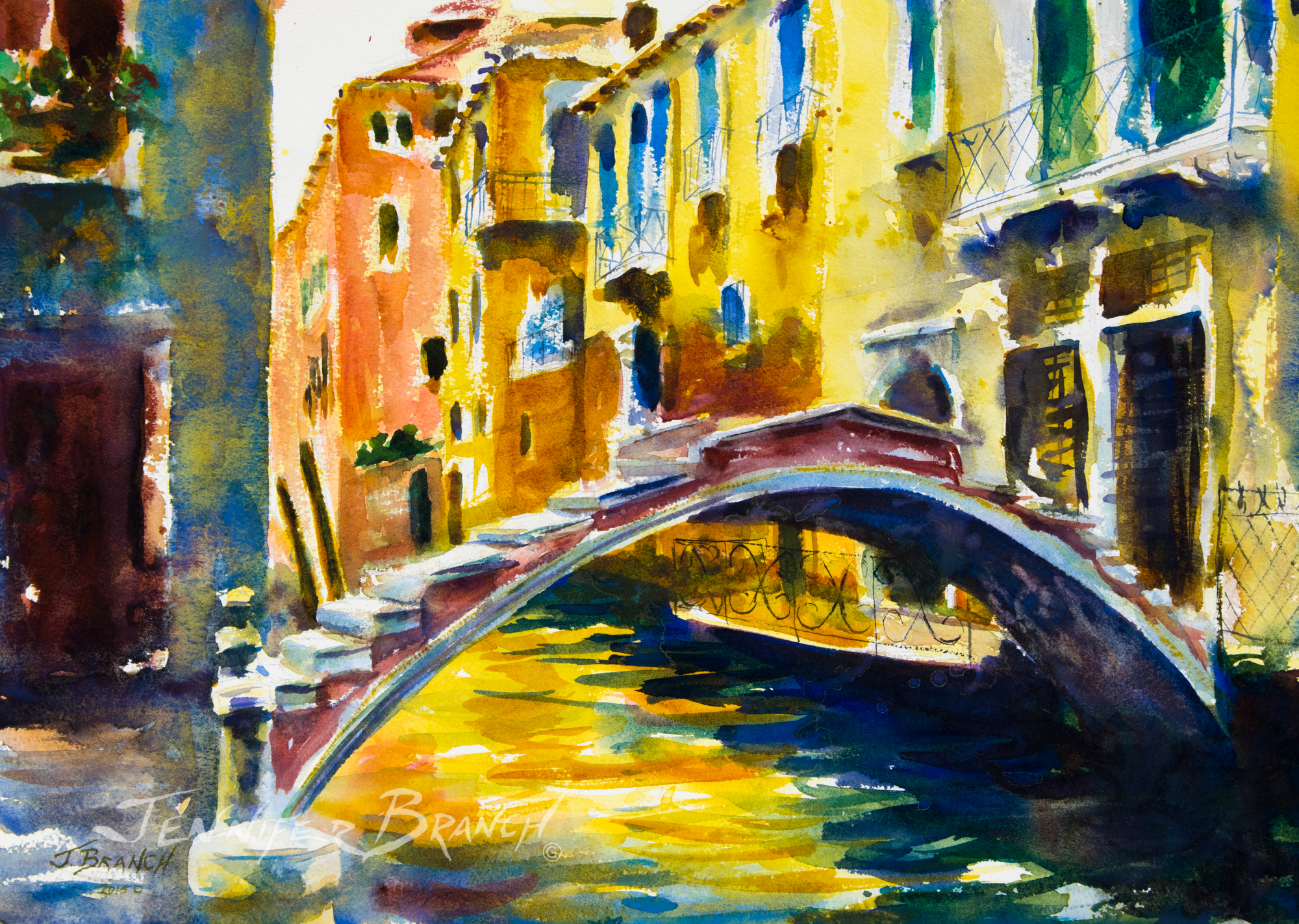 Painting a Venice Bridge Watercolor Painting tutorial