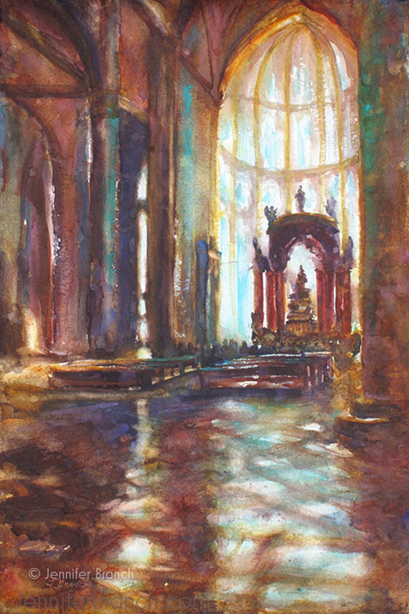 Venice Cathedral watercolor painting